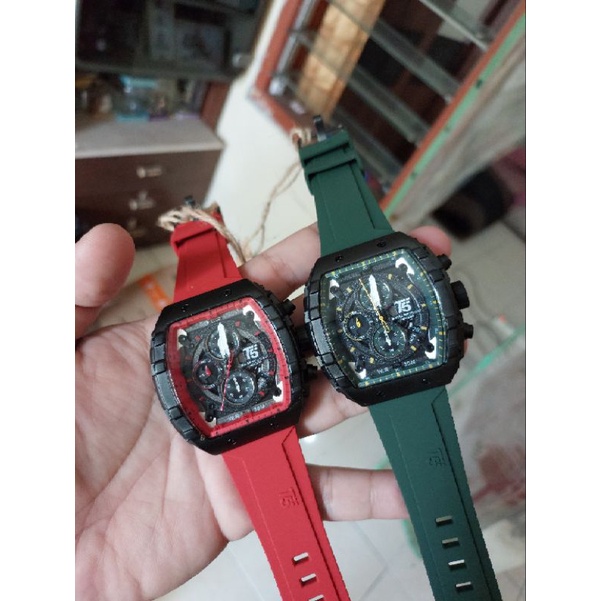 Jam Tangan Pria Keren T5 H3856 H 3856 ORIGINAL Rubber Bergaransi