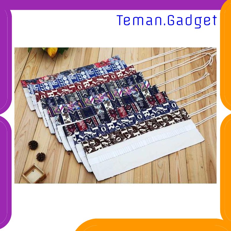 TG-AT031 MARCO BOHEMIAN TAS PENSIL GULUNG CANVAS 48 SLOT 20 X 56CM - EN-71