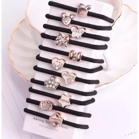 BAJ Ikat Rambut Wanita Simple Bahan Karet Gelang Polos Korea Eksklusif Hitam Aksesoris Rambut - IR012