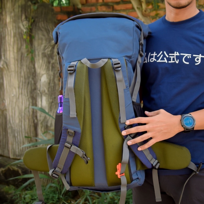 Tas Ransel Gunung Carrier 50 Liter Backpack Ultralight Outdoor Irco Ambalika Navy
