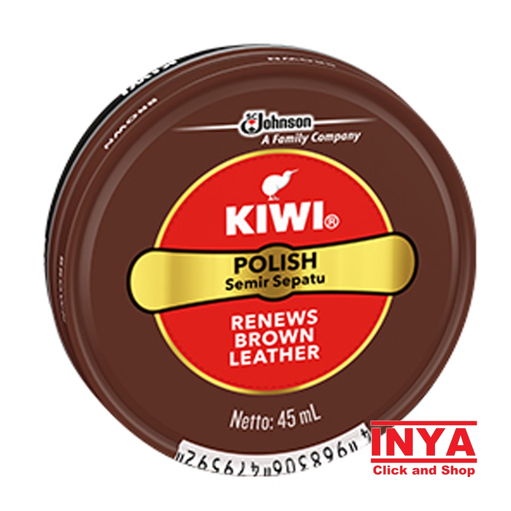 KIWI POLISH RENEWS BROWN LEATHER 45ml - Semir Sepatu Padat Coklat