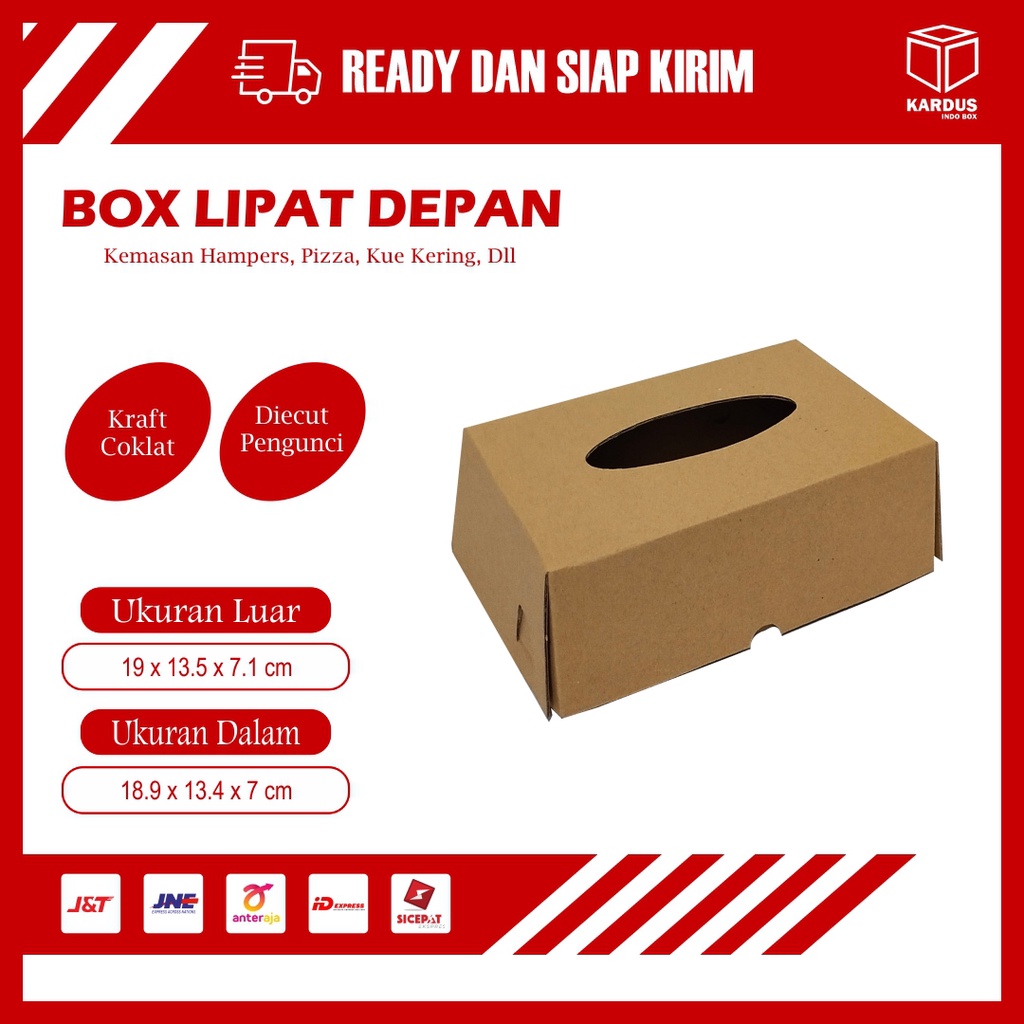 

KARDUS / BOS TISSUE SIZE 20 X 13 X 7 CM - BISA CUSTOM SABLON PRINTING