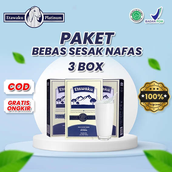 

[PAKET 3 BOX] ETAWAKU PLATINUM ORIGINAL SUSU KAMBING ETAWA ASLI AMPUH ATASI MASALAH PERSENDIAN / SAKIT PERNAFASAN / PERNAPASAN / PENCERNAAN / ASAM LAMBUNG / MAAG / GERD MENINGKATKAN IMUNITAS DAYA TAHAN TUBUH TERLARIS TERBUKTI EFEKTIF
