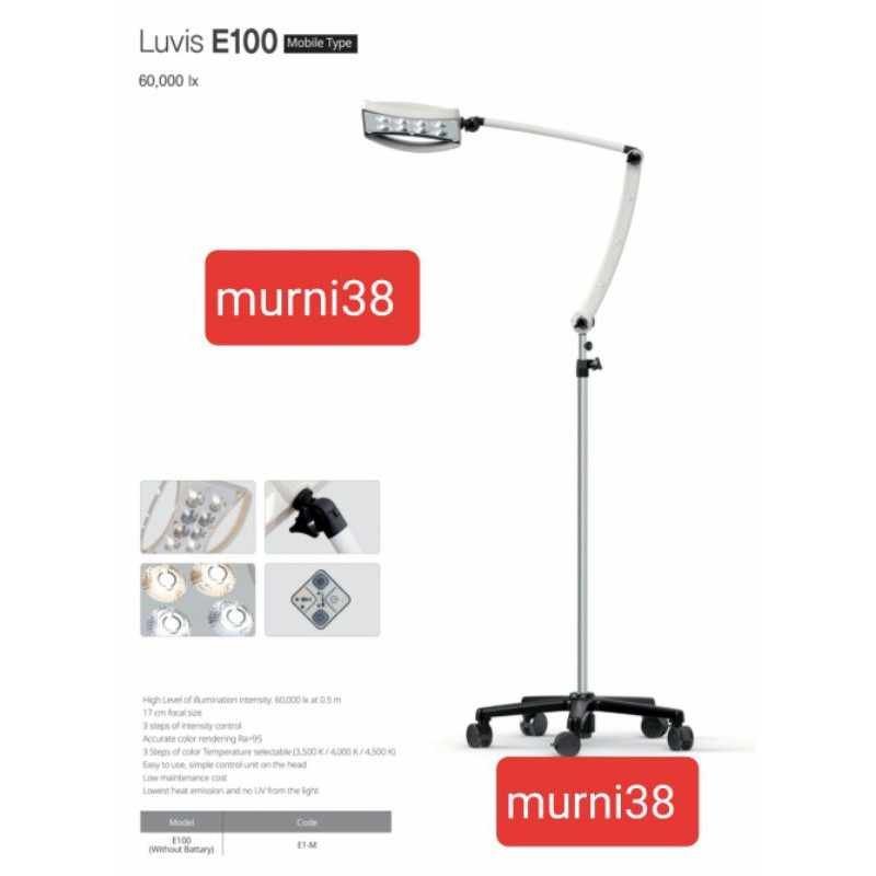Lampu Operasi Stand Mobile Luvis E100/Oprating Lamp Portable E100 Luvis