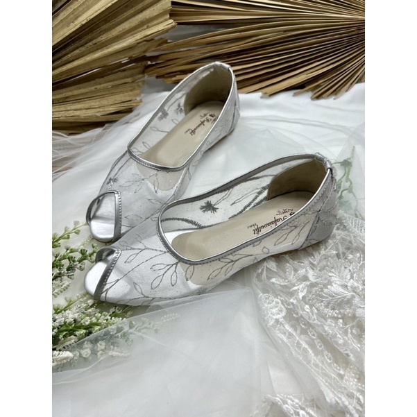 RAFAIZOUTFIT flatshoes wanita silver tanpa hak