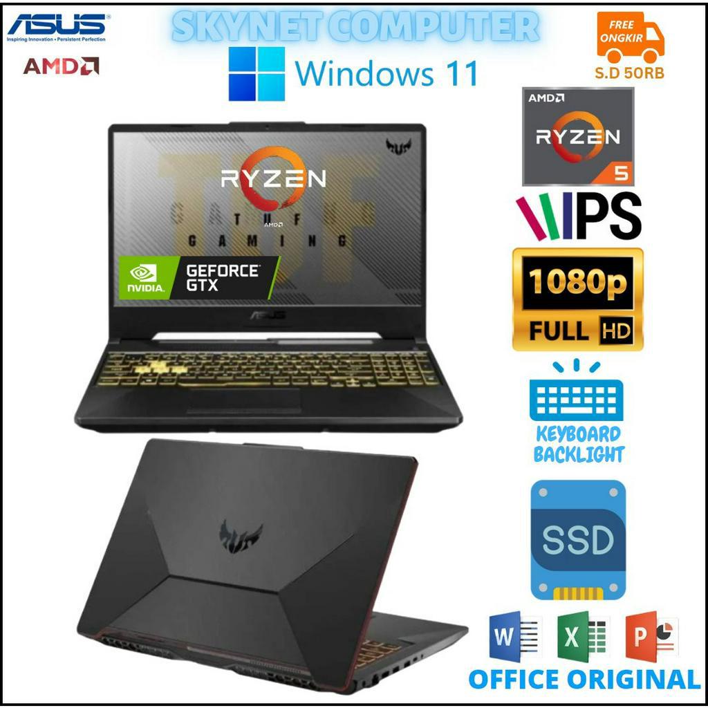 ASUS TUF A15 FA506IHR RYZEN 5 4600H RAM16GB SSD512GB NVIDIA GTX1650 WINDOWS 11 DAN OHS ORIGINAL