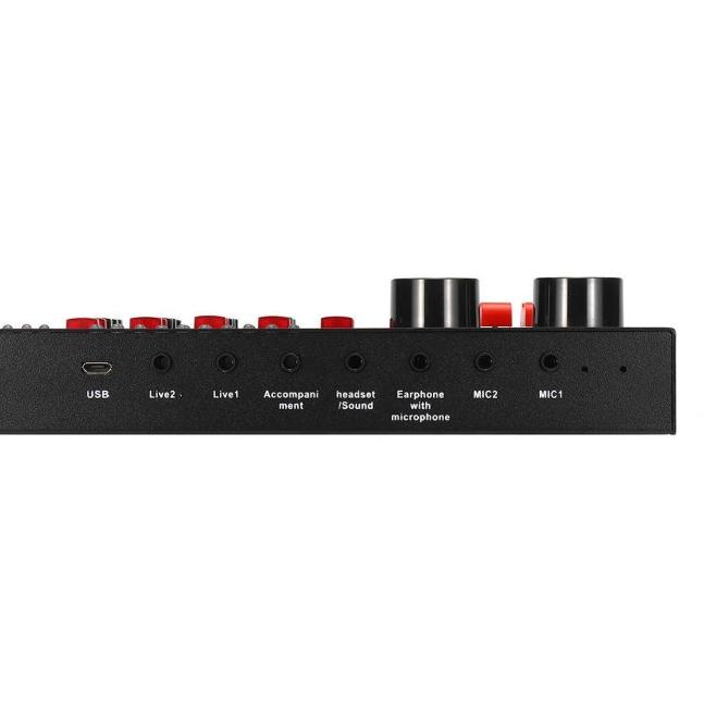 `➹ Live R8 V9 Soundcard Bluetooth USB Audio Mixer Broadcast 2 Channel (Stock banyak)