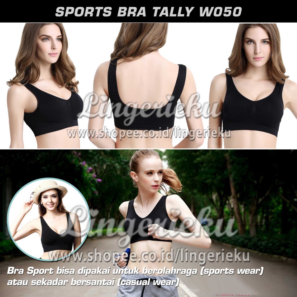 Tally W050 BH Bra Wanita Kemben Brallete Olahraga Sport Bra Bahan Rajut