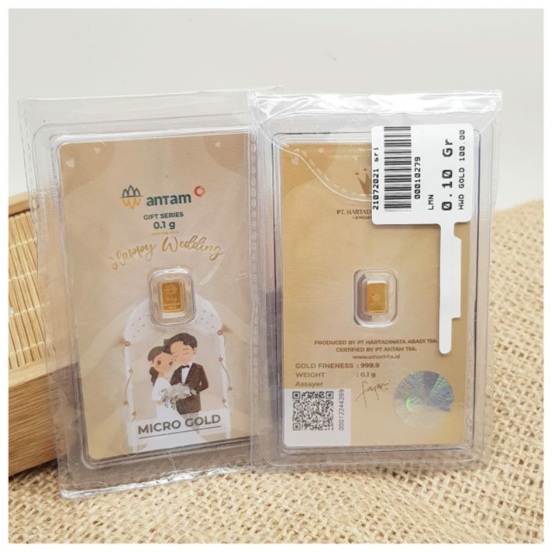 Happy Wedding Modern (Gold) Gift Series | Kado | Hampers | Antam Micro Gold 0.1gr