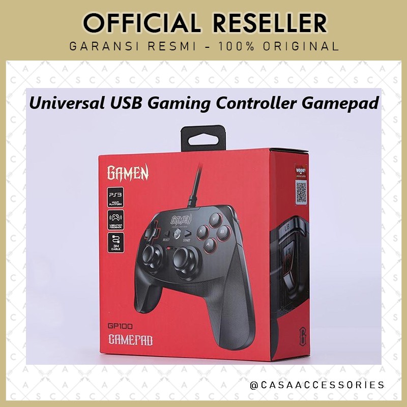 Gamen GP100 3m Cable Universal USB Gaming Contoller Gamepad Vibration