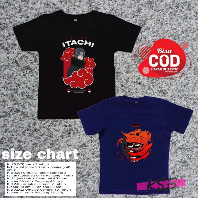 baju kaos anak distro laki laki itachi/t-shirt itachi/kaos anak murah/kaos anak import/atasan anak/k