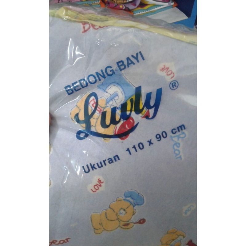 LUVLY 1Pak Isi 6PC Bedong Bayi Super Murah Free Sarung Tangan dan Kaki Ukuran 110x90 Cm SNI