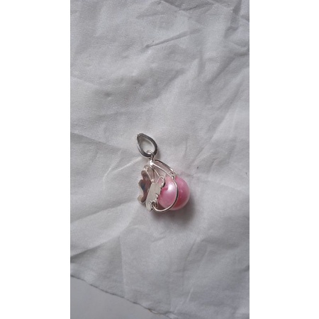 liontin perak mutiara laut lombok warna pink