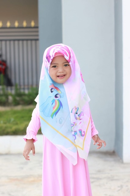 VOAL PRINTING ANAK MOTIF LITTLEPONY / HIJAB ANAK LUCU / JILBAB ANAK KARAKTER