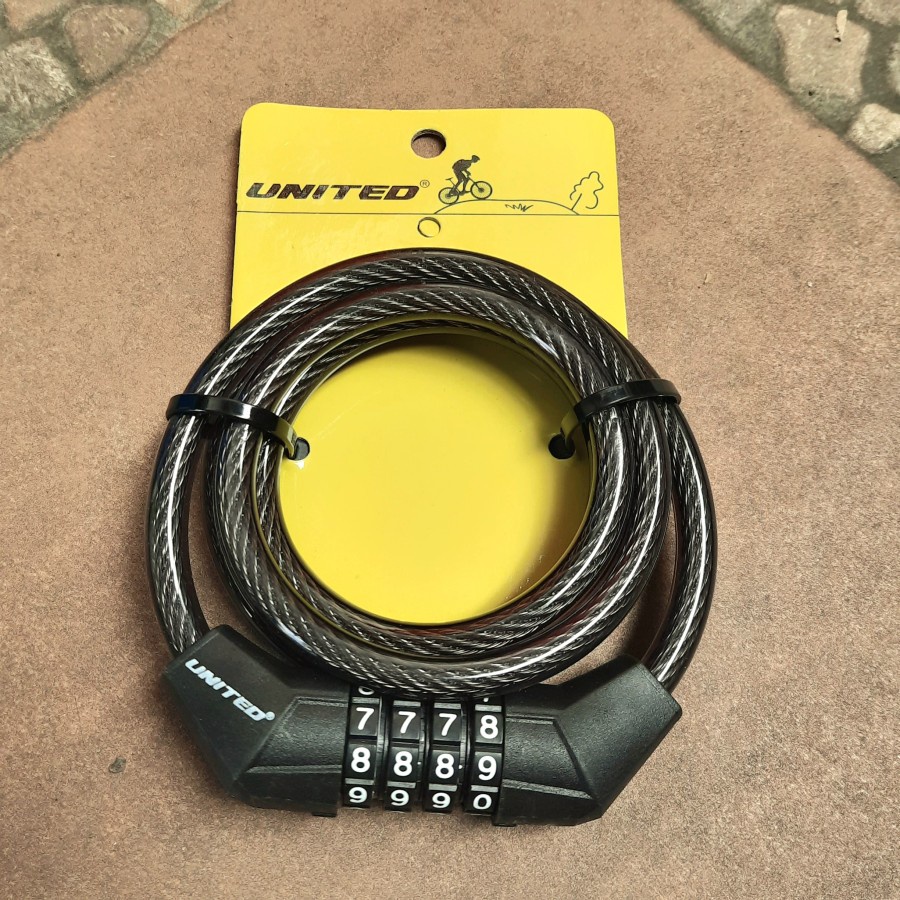 Gembok Angka United 512 KUNCI SPIRAL Kunci Ganda Sepeda