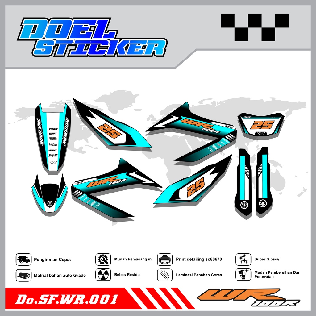 STICKER STRIPING WR 155 - STICKER STRIPING LIST VARIASI HOLOGRAM , CROME WR 155 DOEL 001