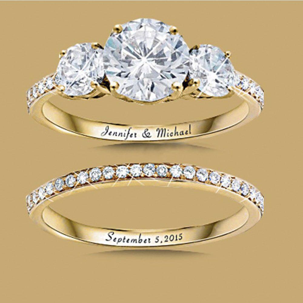 Preva 2Pcs Cincin New Wedding Valentine Day Diamond