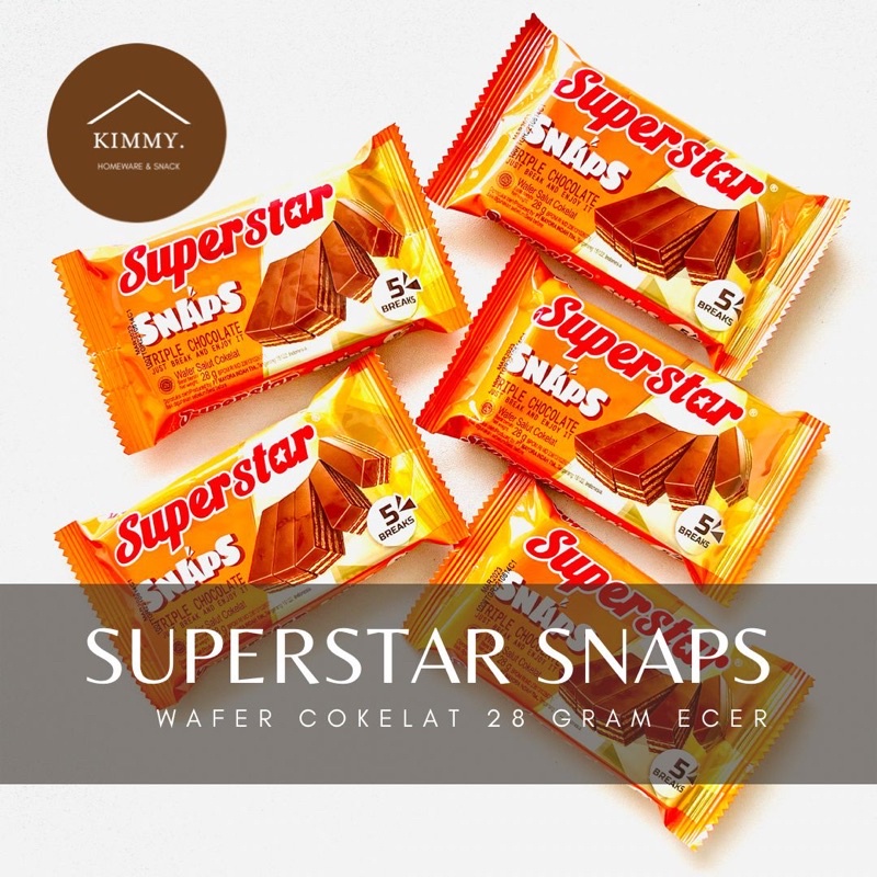 

SUPERSTAR SNAPS CHOCOLATE 28 GRAM ECER SATUAN / SUPERSTAR SNAPS TRIPLE COKELAT / WAFER SNACK CEMILAN MAYORA