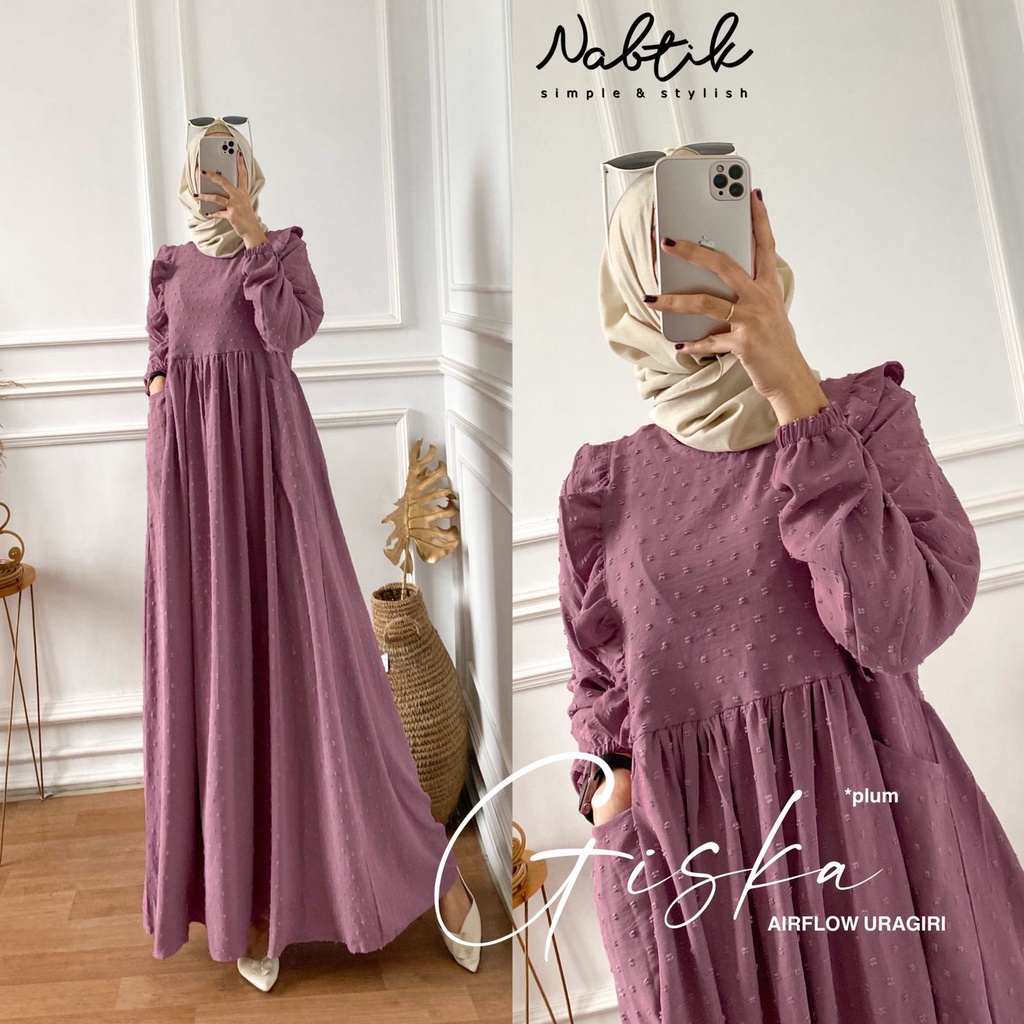 Gamis Dress Crinkle Air Flow Uragiri Best Seller