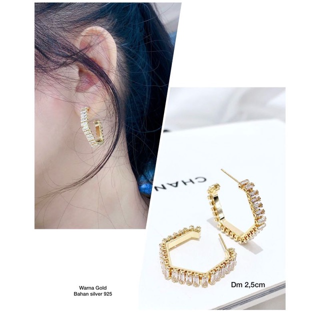 Anting swaroski gold