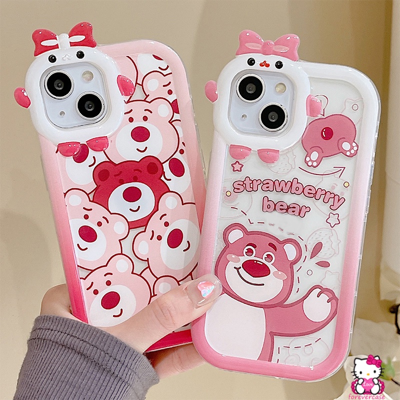 Soft Case Desain Kartun Beruang Strawberry Untuk Oppo A16 A15 A7 A5S A12 A3S A12E A53 A74 A95 A16K A16E A52 A92 A96 A76 Reno 5 5F 4s A51 A57 A16K A5S A16