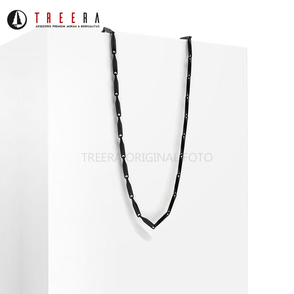 Treera - Titanium Kalung Pria Anti Karat Anti Luntur Original Model Padi