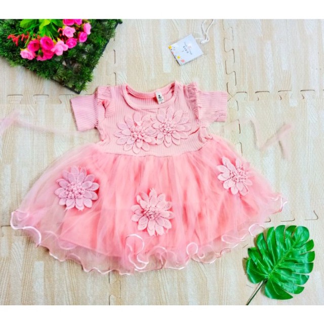 [0-5th] DRESS TUTU ANAK GAUN PESTA DRESS TILE ANAK LUCU MOTIF BUNGA DRESS TUTU ANAK IMPORT PREMIUM