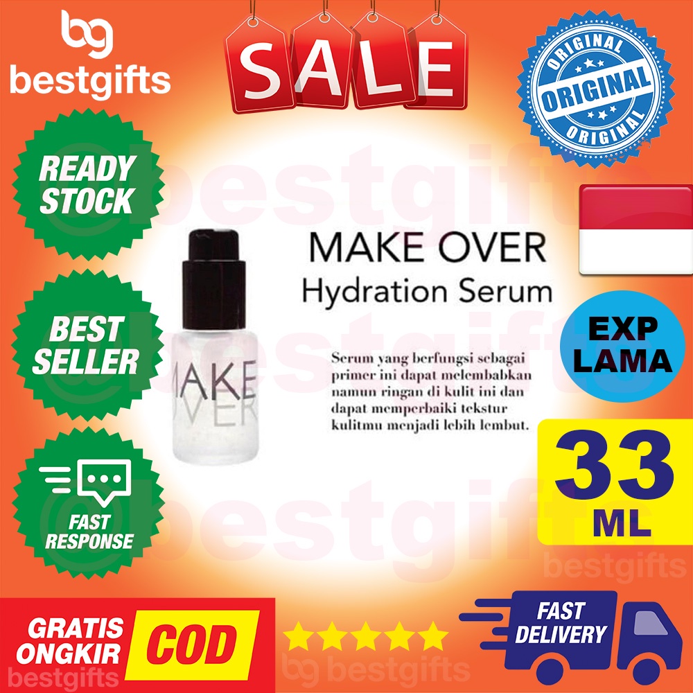 MAKE OVER MAKEOVER HYDRATION SERUM HYDRATING MAKEUP PRIMER MAKE UP TAHAN LAMA MELEMBABKAN WAJAH 33 ML