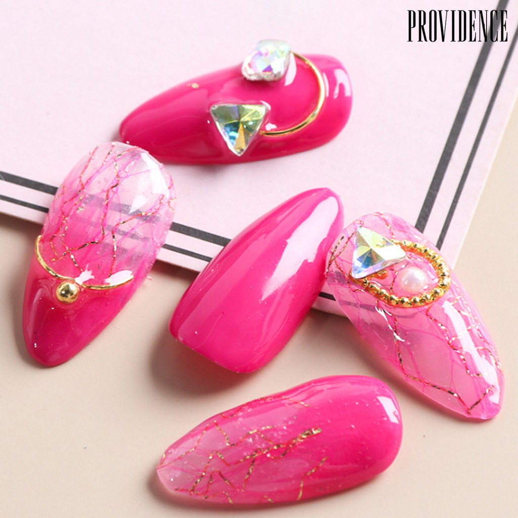 Stiker Kuku 3d Bahan Mesh Warna Gold Silver Untuk Dekorasi Nail Art