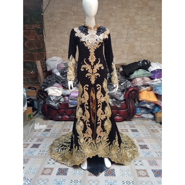 kebaya pengantin Bludru/kebaya Sanghai cantik