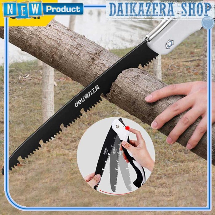 Gergaji Lipat Portabel Folding Wood Hand Saw - Hitam, 210mm