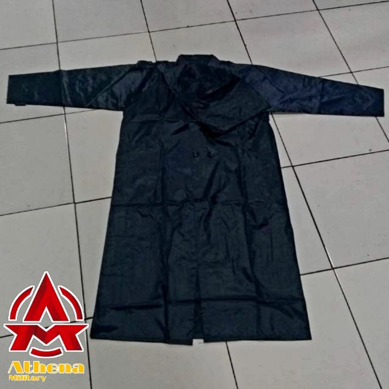 Jas Hujan Model Jubah Warna Biru TNI