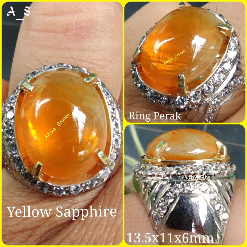 Yellow Sapphire Safir Ring Perak