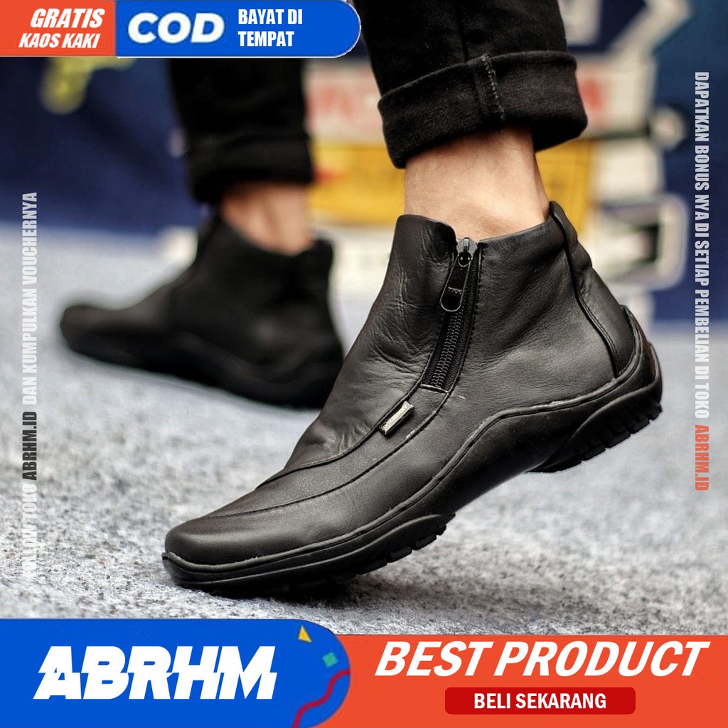 ABRHM x CORA Sepatu Formal Pria Sepatu Casual Kulit Asli Sepatu Pria Casual Sepatu Kasual Cowok / Cowo Oxford Kerja Kantor Lapangan Kuliah Kondangan Gaya Keren Kekinian Original Murah Terlaris