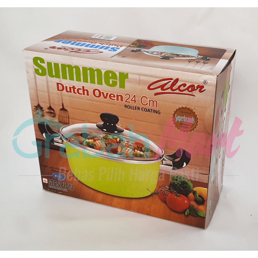 SUMMER DUTCH OVEN 24CM PANCI DENGAN TUTUP KACA