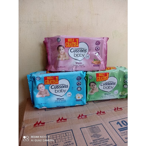 Cussons tisu basah buy 1 get 1( stok random)