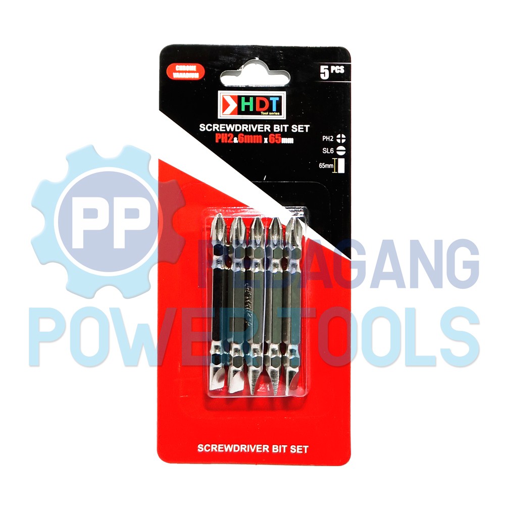 HDT MATA BOR OBENG PLUS MINUS MATA OBENG ANGIN 65 MM PH2 SL6 SET 5 PCS