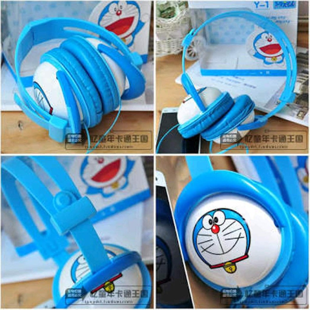 Trend-Headphone Karakter Bando Jumbo Doraemon Handsfree Kartun Lucu