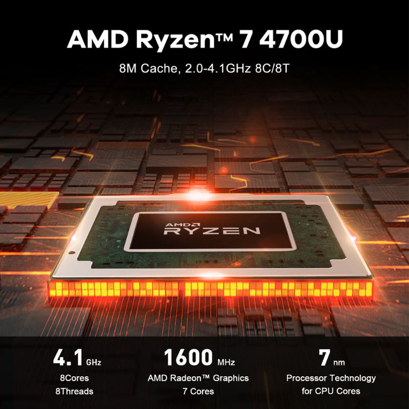 Mini PC Beelink SER4 AMD Ryzen7 4700U 16/500 GB SSD NVMe Dual HDMI Windows 11 Pro