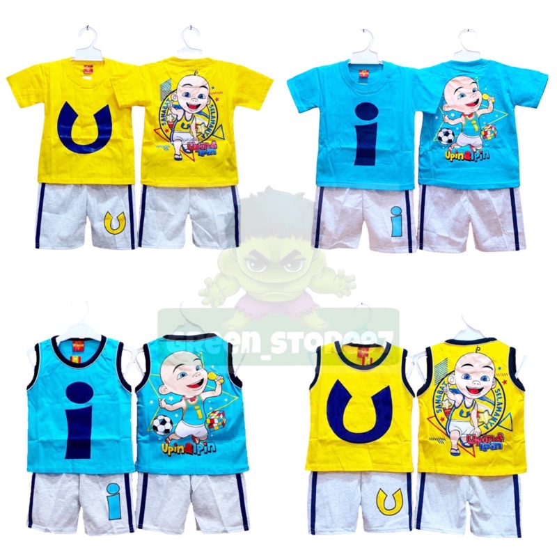 STELAN PENDEK UPIN IPIN BAJU UPIN IPIN SETELAN HARIAN ANAK UPIN IPIN BAJU SINGLET UPIN IPIN