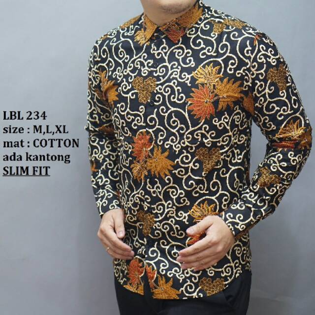 BAJU PRIA/COWOK KEMEJA BATIK PREMIUM SLIMFIT LENGAN/TANGAN PANJANG/PENDEK