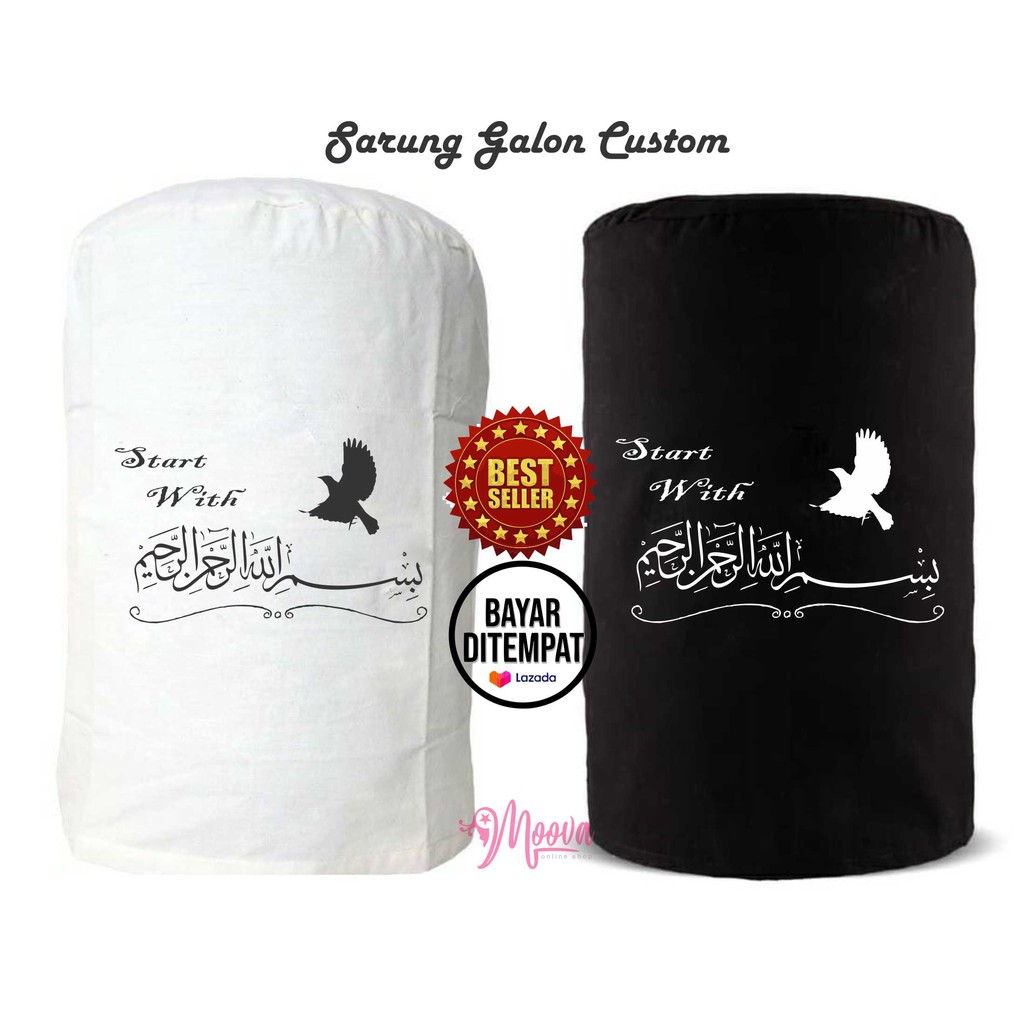 Cover Galon/Sarung Galon/Tutup Galon Motif Bismillah Sablon Keren