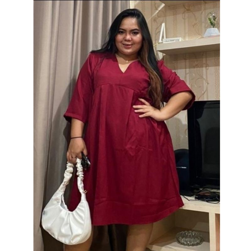 LD 130 DRESS BIG SIZE KOREA KEKINIAN / DRESS JUMBO KOREA