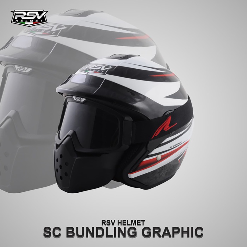 Helm Halfface / RSV SC BUNDLING / Graphic / RSV Helmet GOOGLE SMOKE