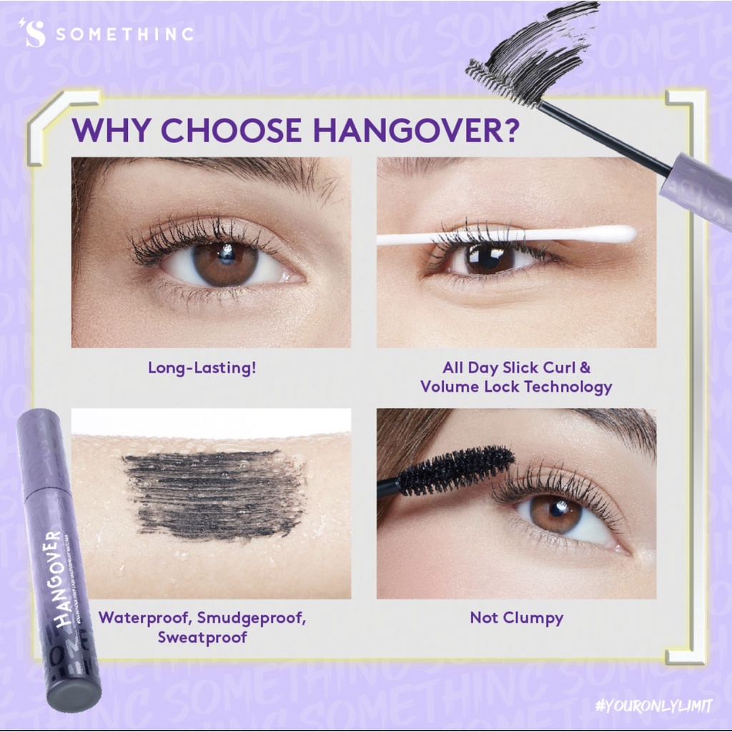 SOMETHINC HANGOVER Voluminous Fiber Lash Smudgeproof Mascara - Waterproof Mascara Tahan Lama