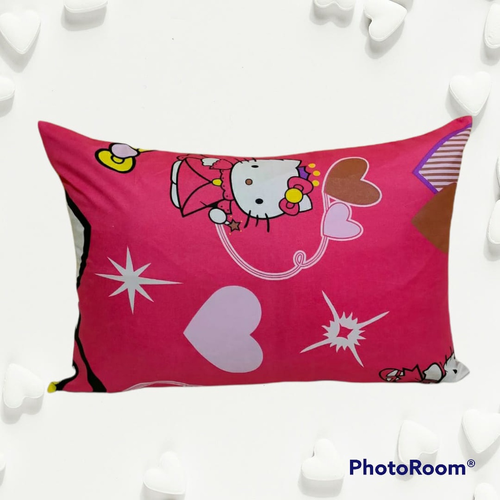 Sarung Bantal Karakter Doreamon Hello Kitty Keropi Motif Bunga Shabby Batik 43x60