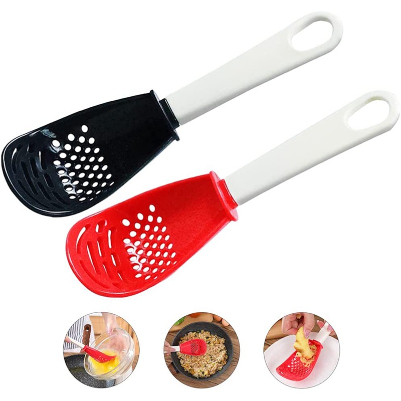 Multifunctional Cooking Spoon, Kitchen Tools, Skimmer Scoop Colander Strainer Grater Masher, Slotted Spoon