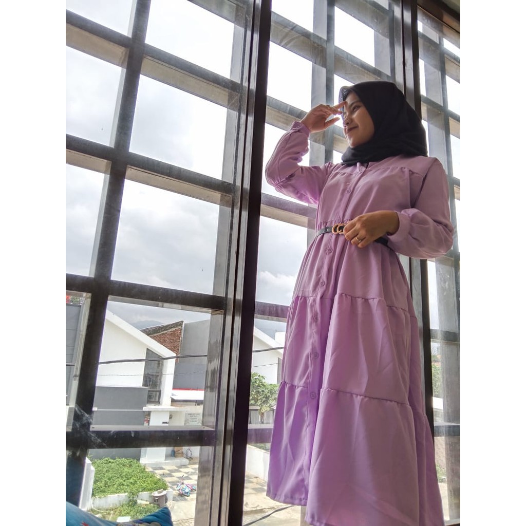 MELODI BALON DRESS RAPUNZEL PUFF PEPLUM qeiza