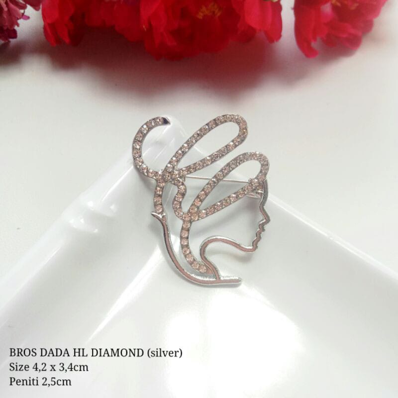 Bros Buttonscraves / Bros Ala Buttonscarves  / Bros Button / Buttonscarves Brooch / Orderinkuy Bros-HL Diamond Silver