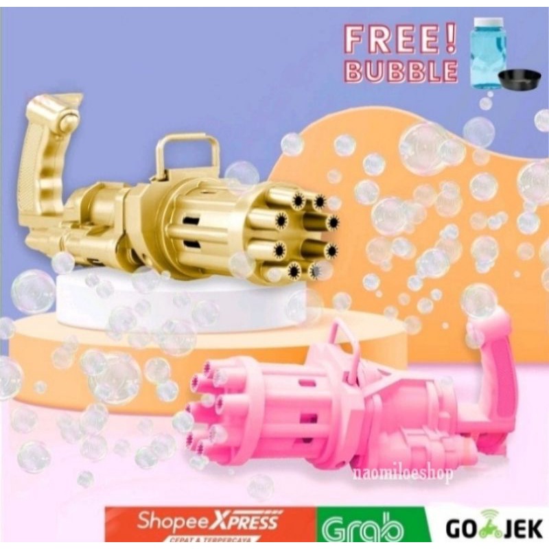 gatling Gun Mainan Bubble Gun Toys mainan pistol bubble gun  Water Bubble Machine bubble elektrik